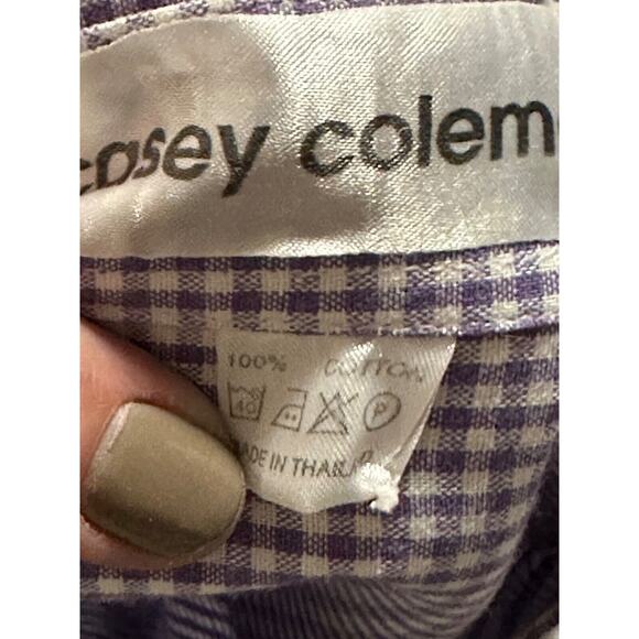 Vtg Casey Coleman Blouse Easter Embroidered Bunnies Purple Shirt Size M/L READ - Picture 8 of 8